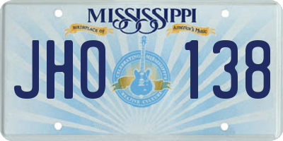 MS license plate JHO138