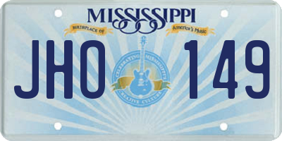 MS license plate JHO149