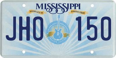 MS license plate JHO150