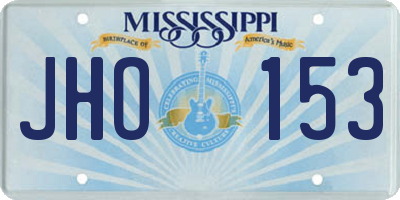 MS license plate JHO153