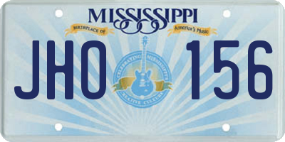 MS license plate JHO156
