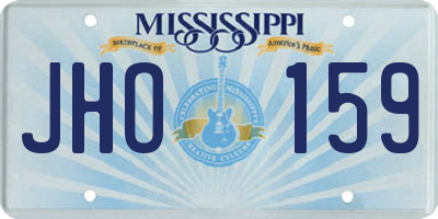 MS license plate JHO159