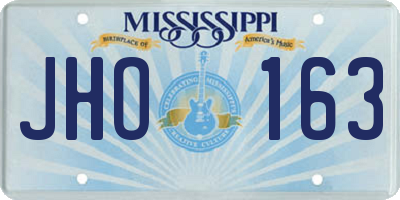 MS license plate JHO163