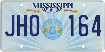 MS license plate JHO164