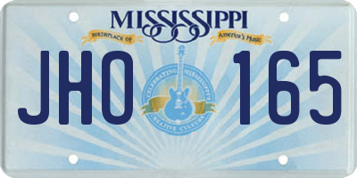 MS license plate JHO165