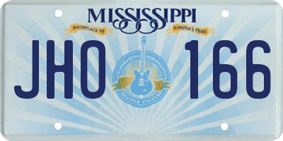 MS license plate JHO166