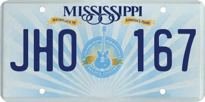 MS license plate JHO167