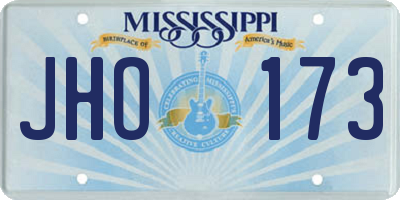 MS license plate JHO173