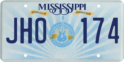 MS license plate JHO174
