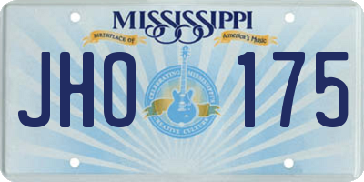 MS license plate JHO175