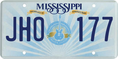 MS license plate JHO177