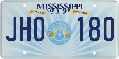 MS license plate JHO180