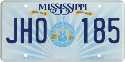 MS license plate JHO185