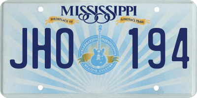 MS license plate JHO194