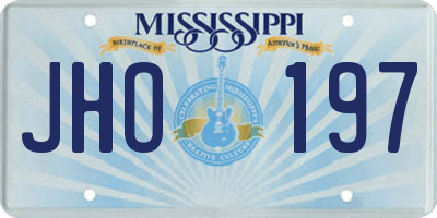 MS license plate JHO197