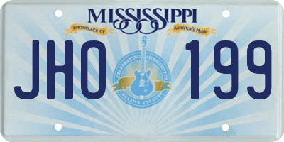 MS license plate JHO199
