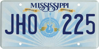 MS license plate JHO225