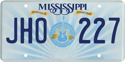 MS license plate JHO227