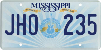 MS license plate JHO235