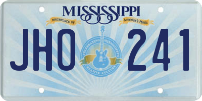 MS license plate JHO241