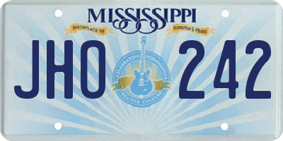 MS license plate JHO242