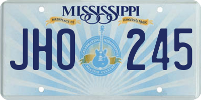 MS license plate JHO245