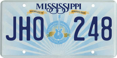 MS license plate JHO248