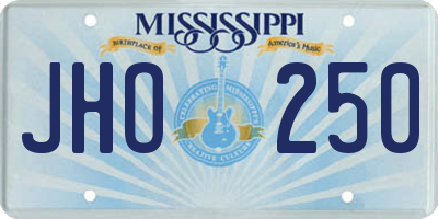 MS license plate JHO250