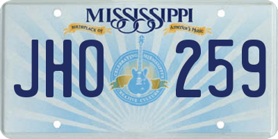 MS license plate JHO259