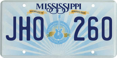 MS license plate JHO260