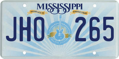 MS license plate JHO265