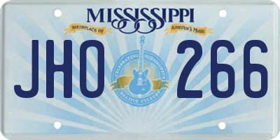 MS license plate JHO266