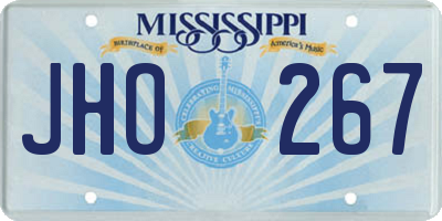 MS license plate JHO267