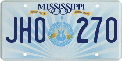MS license plate JHO270