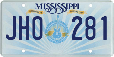 MS license plate JHO281