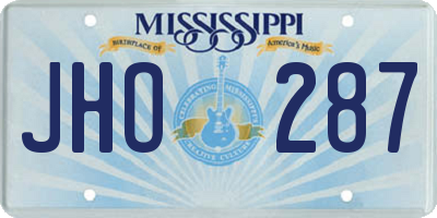 MS license plate JHO287