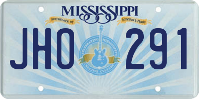 MS license plate JHO291