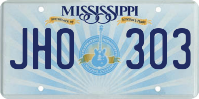 MS license plate JHO303