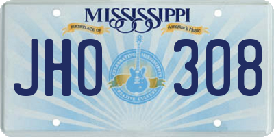 MS license plate JHO308