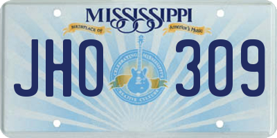 MS license plate JHO309