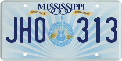 MS license plate JHO313