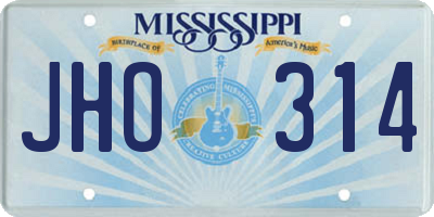 MS license plate JHO314
