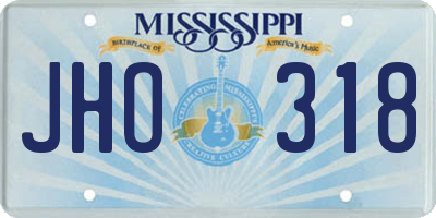 MS license plate JHO318