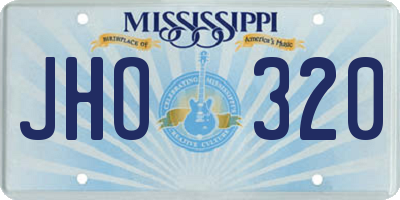 MS license plate JHO320