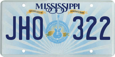 MS license plate JHO322