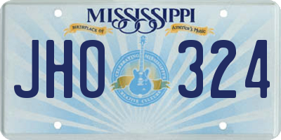 MS license plate JHO324