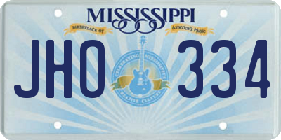 MS license plate JHO334