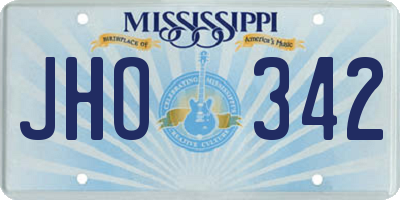 MS license plate JHO342