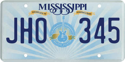 MS license plate JHO345