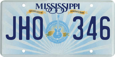 MS license plate JHO346